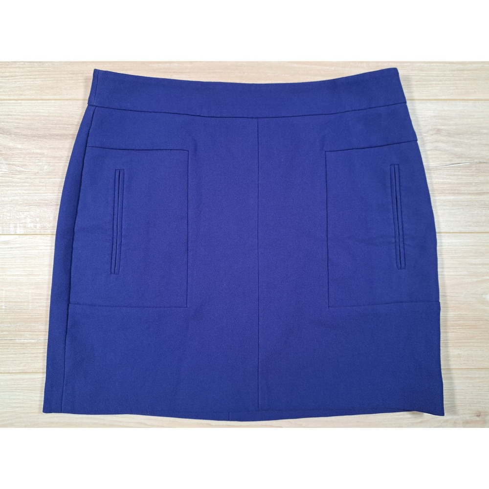 LOFT Royal Blue Mini Skirt with Front Pocket Sz 6 A-Line Stretch Business Casual